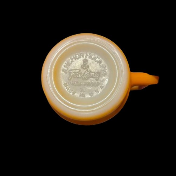 Vintage Anchor Hocking Fire King Orange & Brown Stackable Mug - Picture 3 of 3